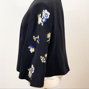 Tahari Open Front Embroidered Sleeve Blazer  18W